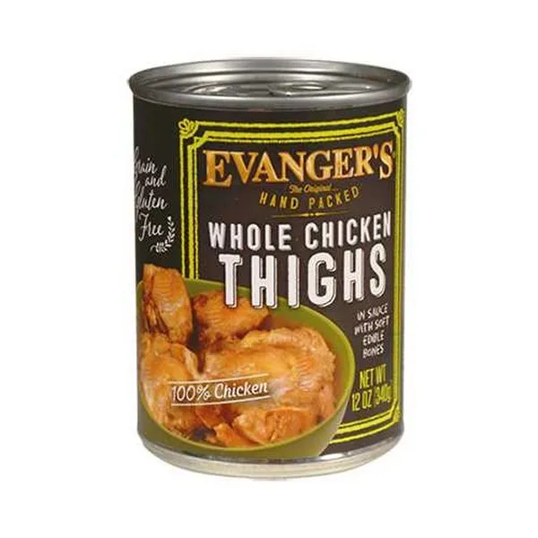 12/12 oz. Evanger's Super Premium Whole Chicken Thighs For Dogs - Treat